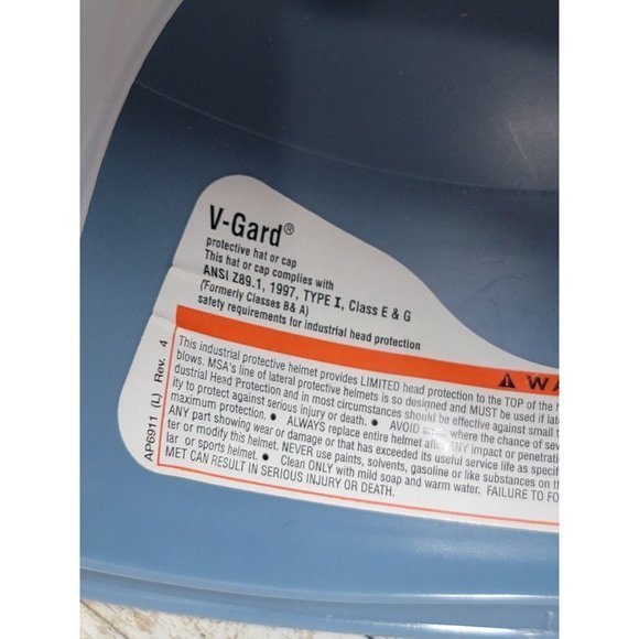 Vintage Hard Hat Hoover Dam Hard Hat Tour Size Medium V-gard Blue - Picture 14 of 16
